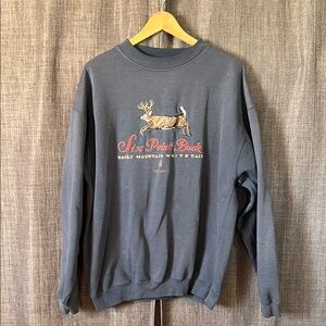 Vintage headwaters six point buck embroidered crewneck sweatshirt XL